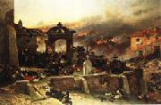 Alphonse de neuville The Cemetery at St.Privat painting